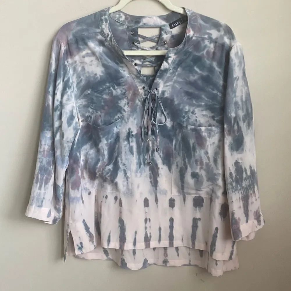 Gypsy Global Village Silk tie-dye Blouse M